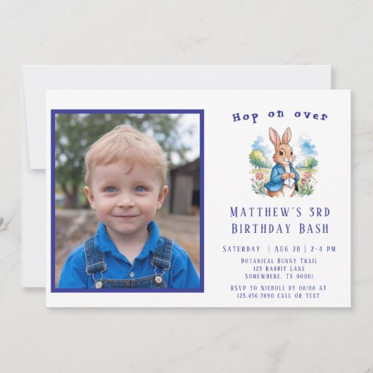 Invitation Jardin de Peter Rabbit Anniversaire Bash : Hop on (Devant)
