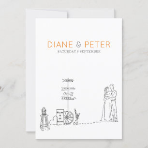 Invitation Jardin de pique-nique minimaliste Mariage noir et