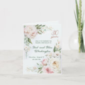 Invitation Jardin de pivoine aquarelle, MARIAGE ANNIVERSAR (Devant)