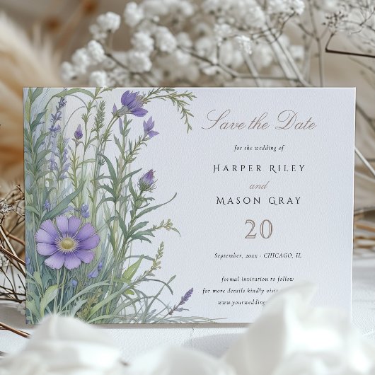 Invitation Jardin de plantes sauvez la date Mariage