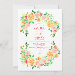 Invitation Jardin de prairie fleurie printanière chic