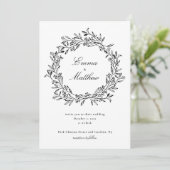 Invitation Jardin de prairie noire et blanche Ligne de Jardin (Debout devant)