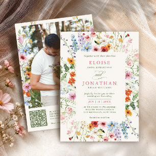 Invitation Jardin de prairie printanière de fleurs sauvages P