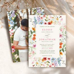 Invitation Jardin de prairie printanière de fleurs sauvages P