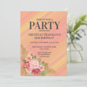 Invitation Jardin de printemps rose Jaune Floral 60e annivers (Debout devant)