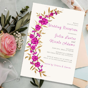 Invitation Jardin de réception de mariage à la fleur de tromp