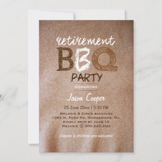 Invitation Jardin de retraite BBQ Party (Devant)
