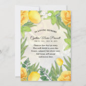 Invitation Jardin de rose jaune Vert Sympathie Florale Merci (Dos)