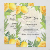 Invitation Jardin de rose jaune Vert Sympathie Florale Merci (Devant / Derrière)