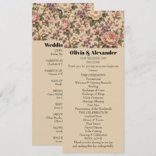 Invitation Jardin de roses botaniques vintage et motif papill