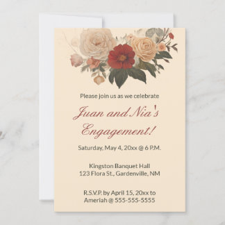 Invitation Jardin de roses modifiable