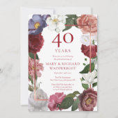 Invitation Jardin de roses pour les 40 ans de mariage de rubi (Devant)