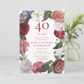Invitation Jardin de roses pour les 40 ans de mariage de rubi (Debout devant)