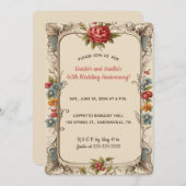 Invitation Jardin de roses romantiques modifiables (Devant / Derrière)