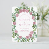 Invitation Jardin de roses roses mariage de printemps (Debout devant)
