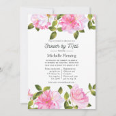 Invitation Jardin de roses roses sous forme de douche par la (Devant)