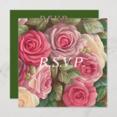 Invitation Jardin de roses victorien - Bouquet de mariage (Devant / Derrière)