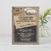 Invitation Jardin de rôti de porc rustique BBQ Graduation Par (Debout devant)