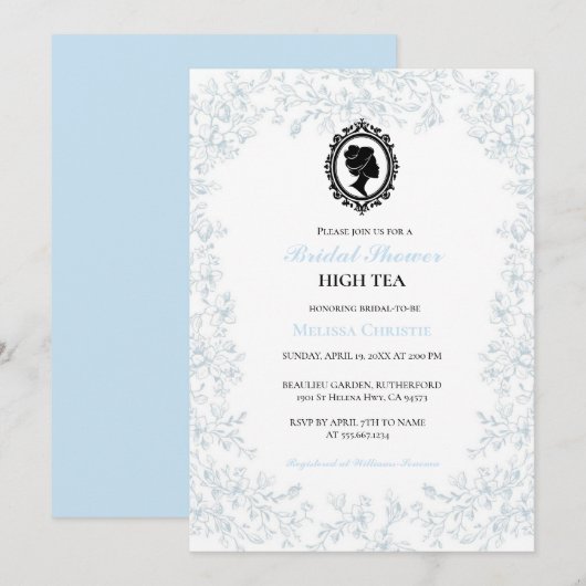 Invitation jardin de thé à la hauteur, jolis pastels doux (Devant / Derrière)