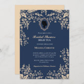 Invitation jardin de thé à la hauteur, jolis pastels doux (Devant / Derrière)