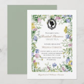 Invitation jardin de thé à l'anglaise,invit de pastel doux ma (Devant / Derrière)