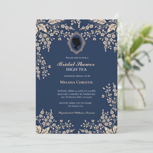 Invitation jardin de thé à l'anglaise, jolis pastels doux (Debout devant)