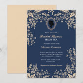 Invitation jardin de thé à l'anglaise, jolis pastels doux (Devant / Derrière)