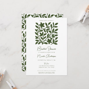 Invitation Jardin de vrilles verte vigne florale douche de ma