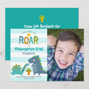 Invitation Jardin d'enfants - Graduation Photo Dinosaures Gar
