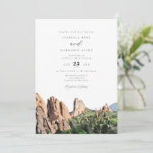 Invitation JARDIN DES DIEUX Aquarelle Skyline Mariage (Debout devant)