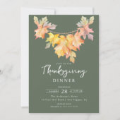 Invitation Jardin des feuilles moderne Thankesgiving (Devant)