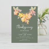 Invitation Jardin des feuilles moderne Thankesgiving (Debout devant)
