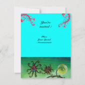 Invitation JARDIN DES MELISSA, rouge vif, rose bleu (Dos)