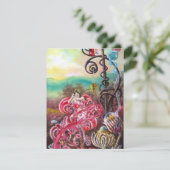 Invitation JARDIN DES MELISSA, rouge vif, rose vert (Debout devant)