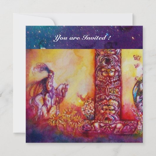 INVITATION JARDIN DES OMBRES PERDUES - CHEVALIER ET CHEVAL (Devant)