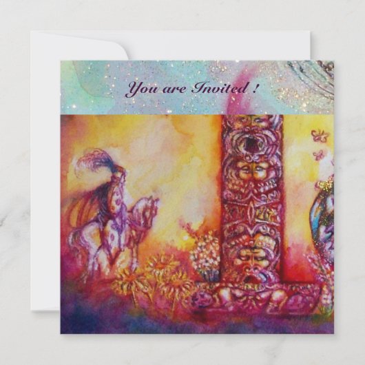 INVITATION JARDIN DES OMBRES PERDUES - CHEVALIER ET CHEVAL (Devant)