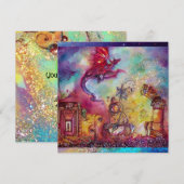 INVITATION JARDIN DES OMBRES PERDUES - DRAGON ROUGE VOL (Devant / Derrière)