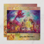 INVITATION JARDIN DES OMBRES PERDUES - DRAGON ROUGE VOL (Devant / Derrière)