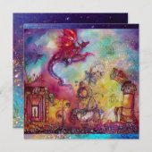 INVITATION JARDIN DES OMBRES PERDUES - DRAGON ROUGE VOL (Devant / Derrière)