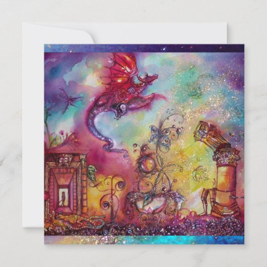 INVITATION JARDIN DES OMBRES PERDUES - DRAGON ROUGE VOL (Devant)