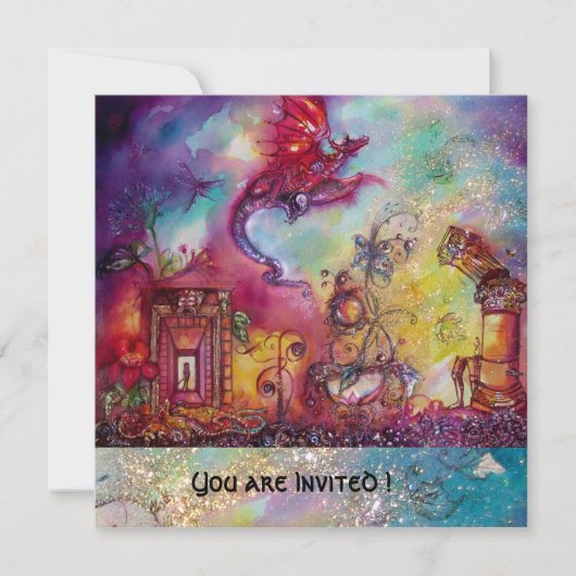 INVITATION JARDIN DES OMBRES PERDUES - DRAGON ROUGE VOL (Devant)