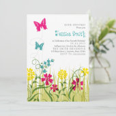 Invitation Jardin des papillons aux couleurs vives (Debout devant)