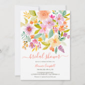 Invitation Jardin d'été aquarelle fleurie douche nuptiale (Devant)