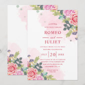 Invitation Jardin d'été Aquarelle Floral Invitatiatiatiatio M (Devant / Derrière)