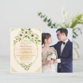 Invitation Jardin d'été Aquarelle Mariage floral (Debout devant)