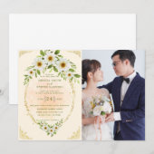 Invitation Jardin d'été Aquarelle Mariage floral (Devant / Derrière)