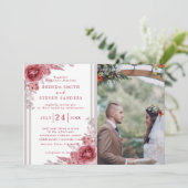 Invitation Jardin d'été Aquarelle Mariage floral (Debout devant)