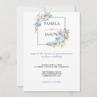 Invitation Jardin d'été Aquarelle mariage floral