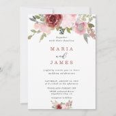 Invitation Jardin d'été Aquarelle Mariage floral (Devant)