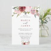 Invitation Jardin d'été Aquarelle Mariage floral (Debout devant)